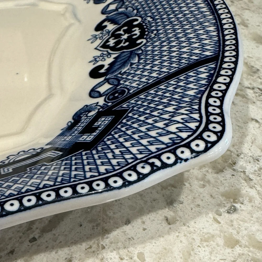 BLUE WILLOW~(NO GOLD-JAPAN) ONLY~SMALL~TUREEN UNDERPLATE~DISCONTINUED PIECE~G22